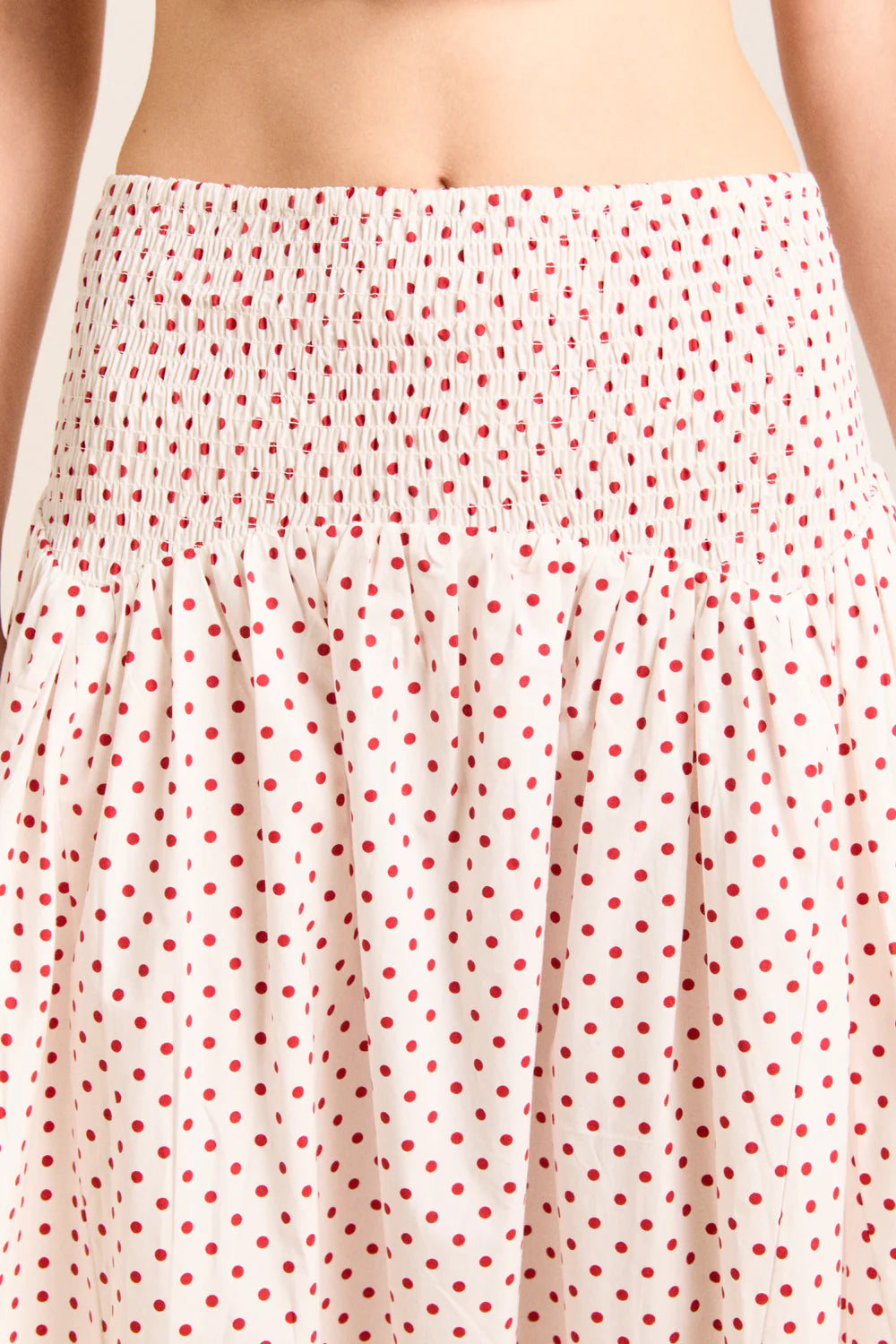 Damson Madder - Layla Skirt, Off-White and Red Spot