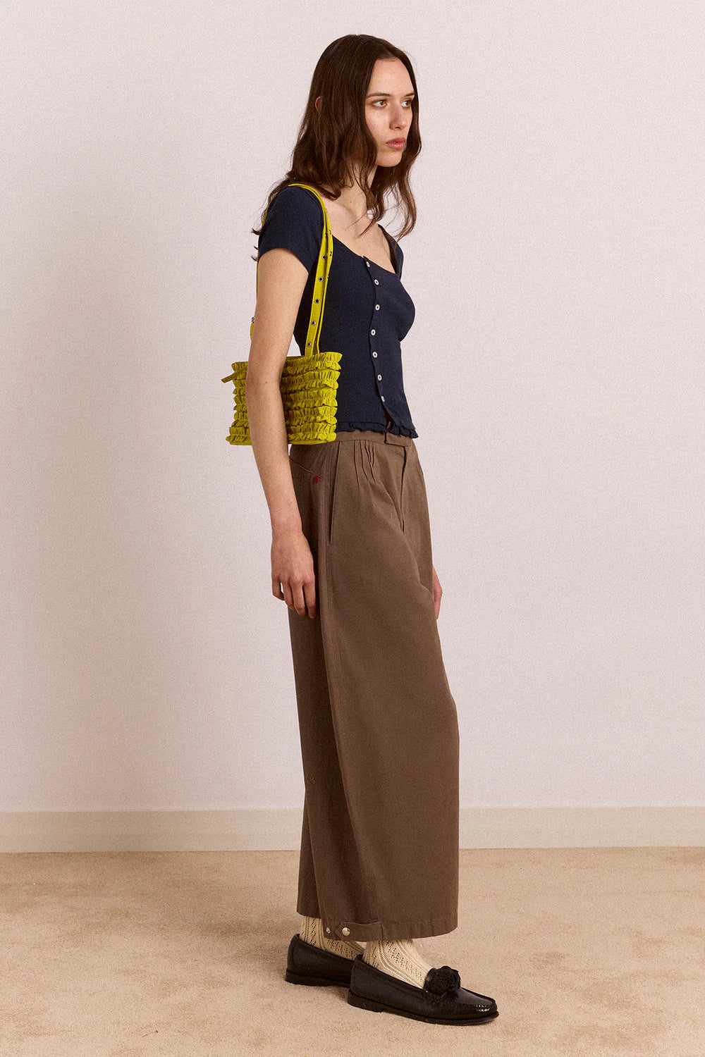 Damson Madder - Posie Short Sleeve Top, Navy
