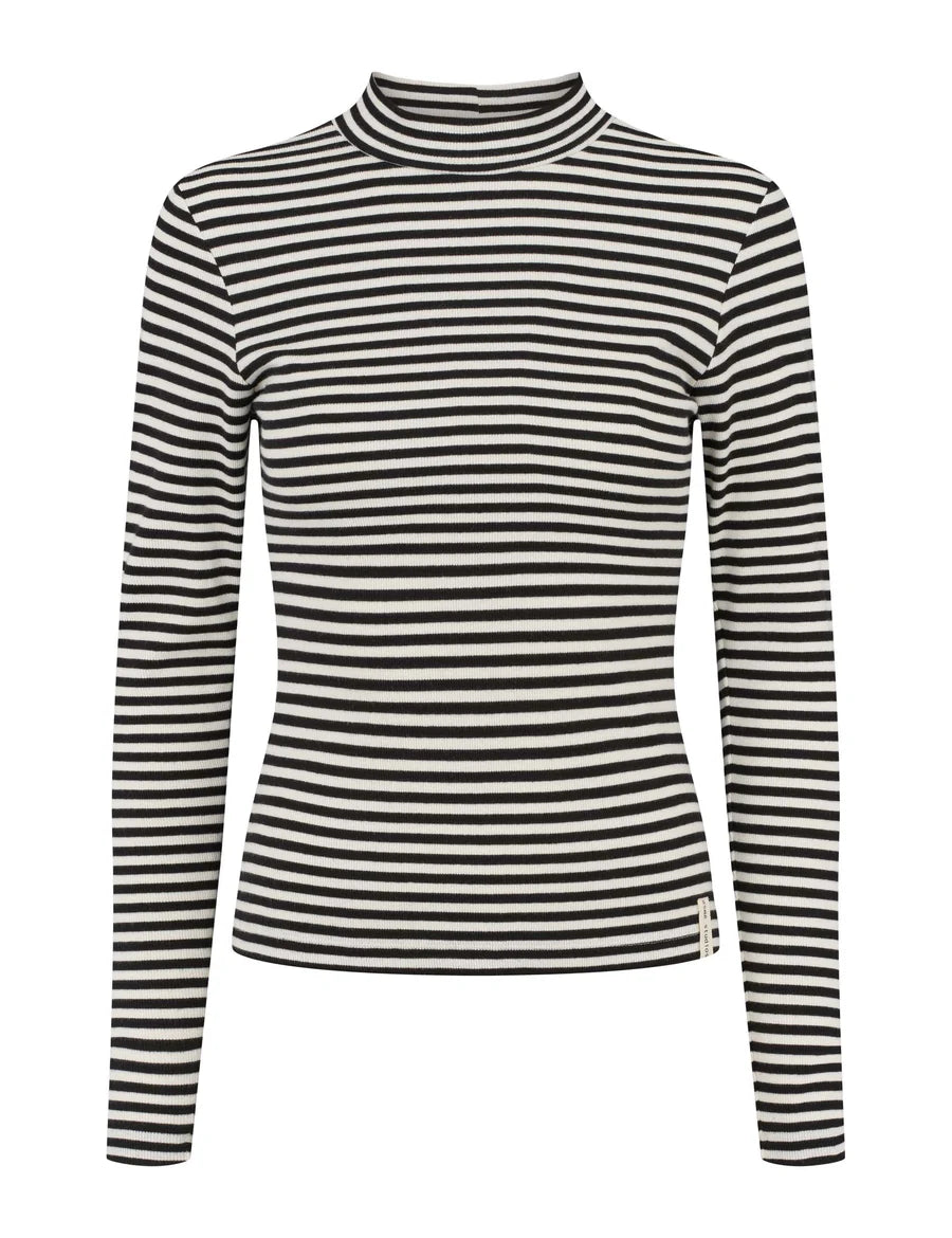 Esmé Studios - Blossom Stipe Long Sleeve Turtleneck, Fog