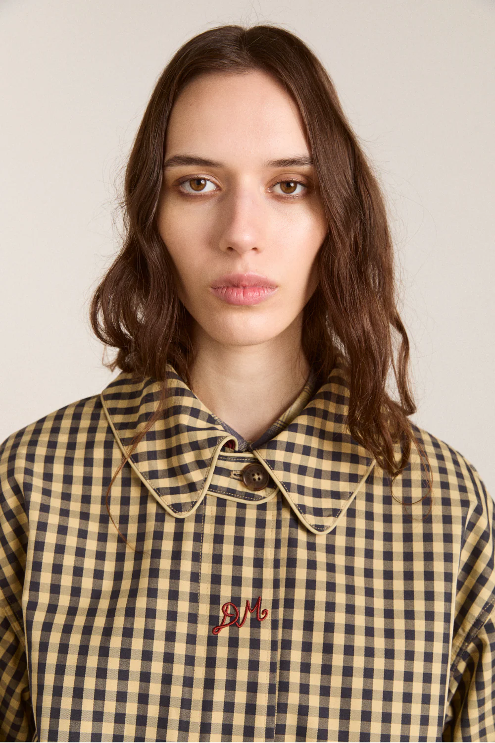 Damson Madder - Myrtle Trench Coat, Navy Gingham