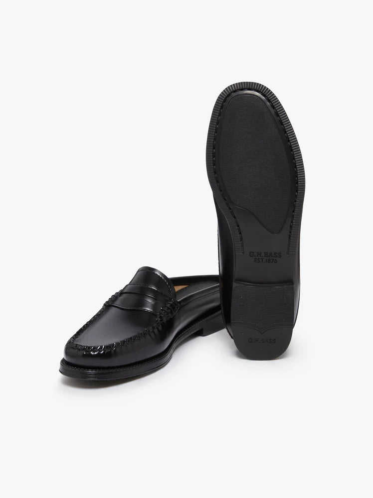G.H. BASS - Weejun Penny Slide, Black Leather