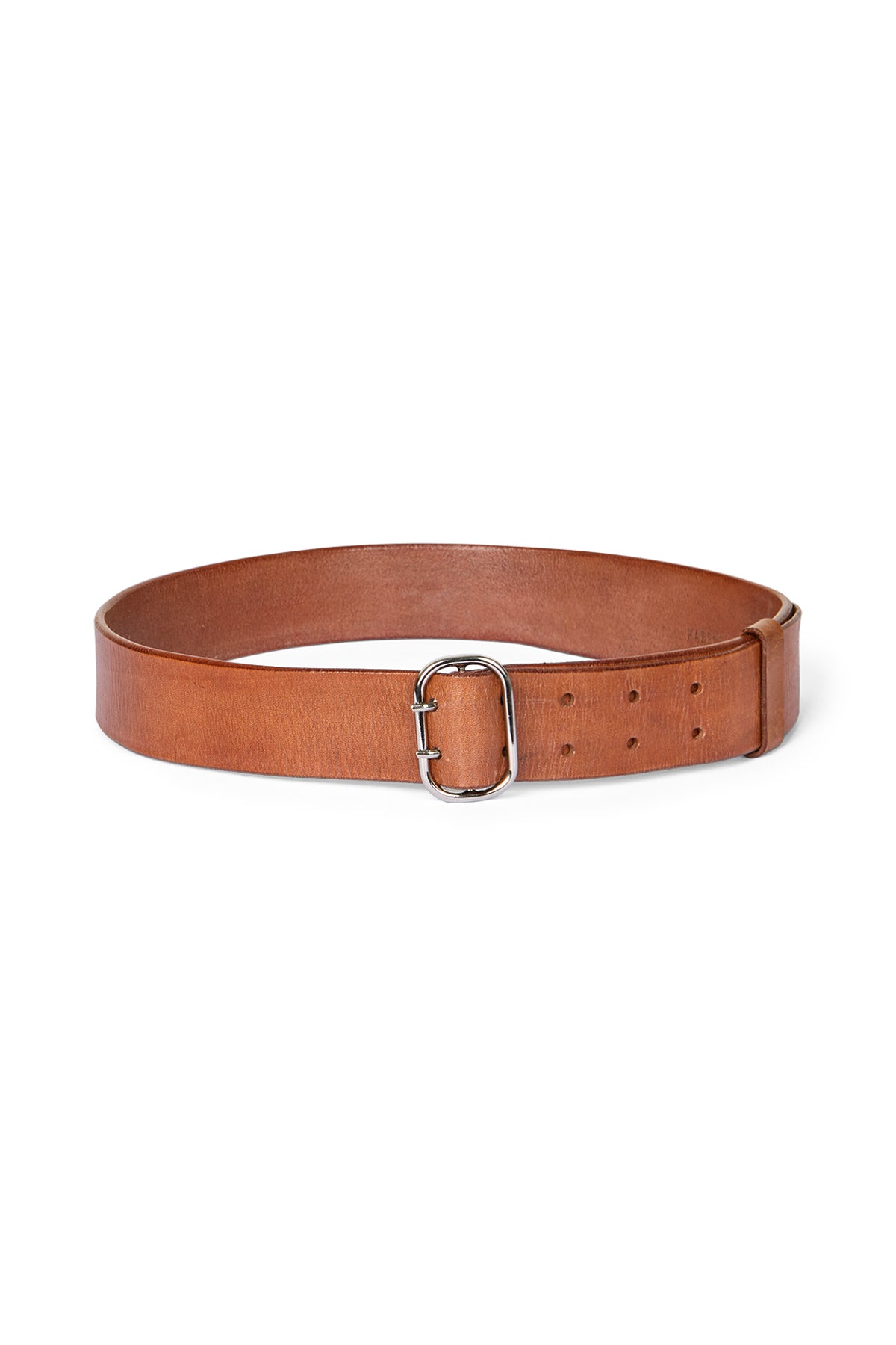 Rabens Saloner - Dikte Leather Square Buckle Belt, Cognac