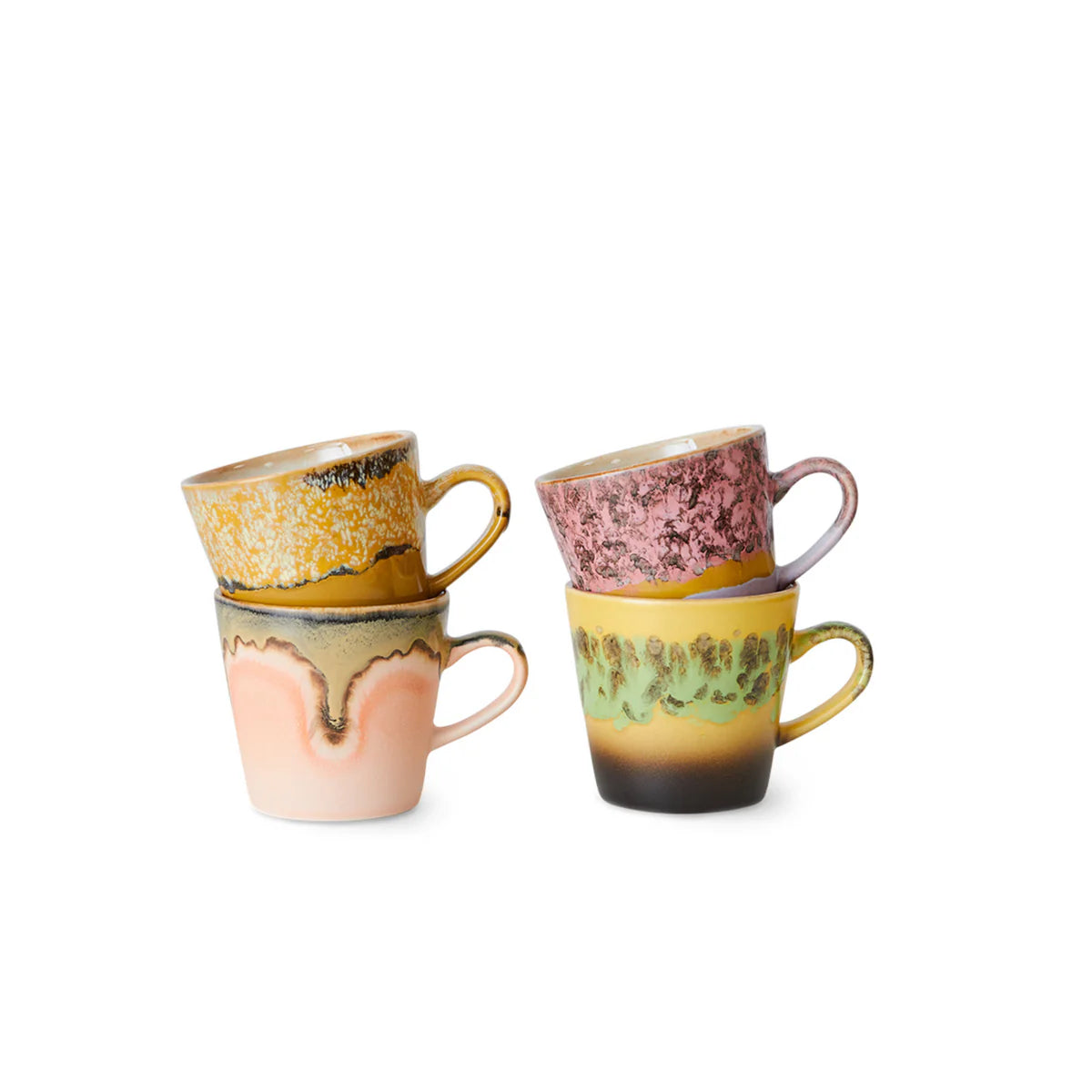 HKLIVING - 70s Ceramics: Americano Mug, Radiant (set of 4)