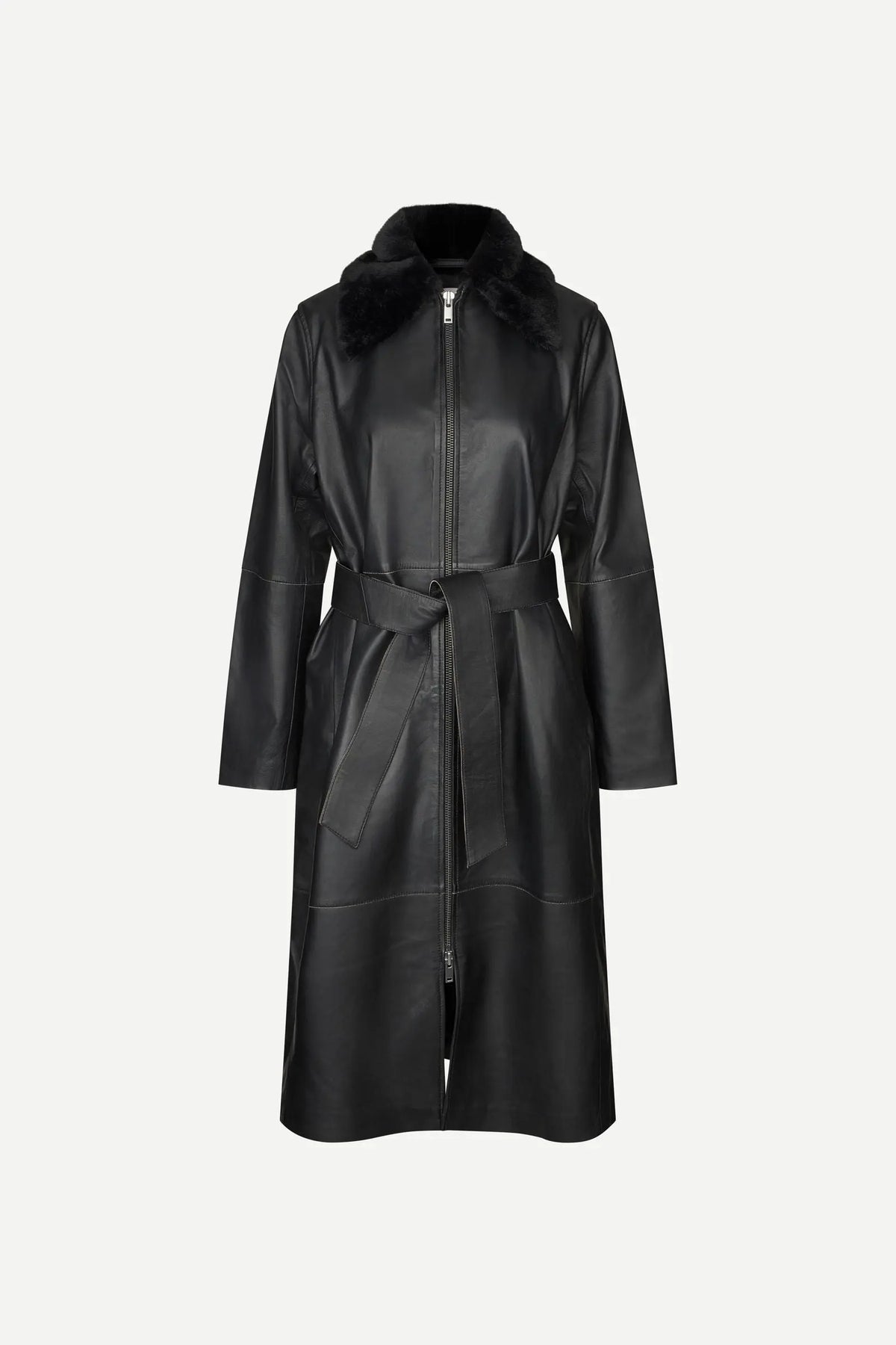 Samsøe Samsøe - Sajuniper Shearling Coat, Black