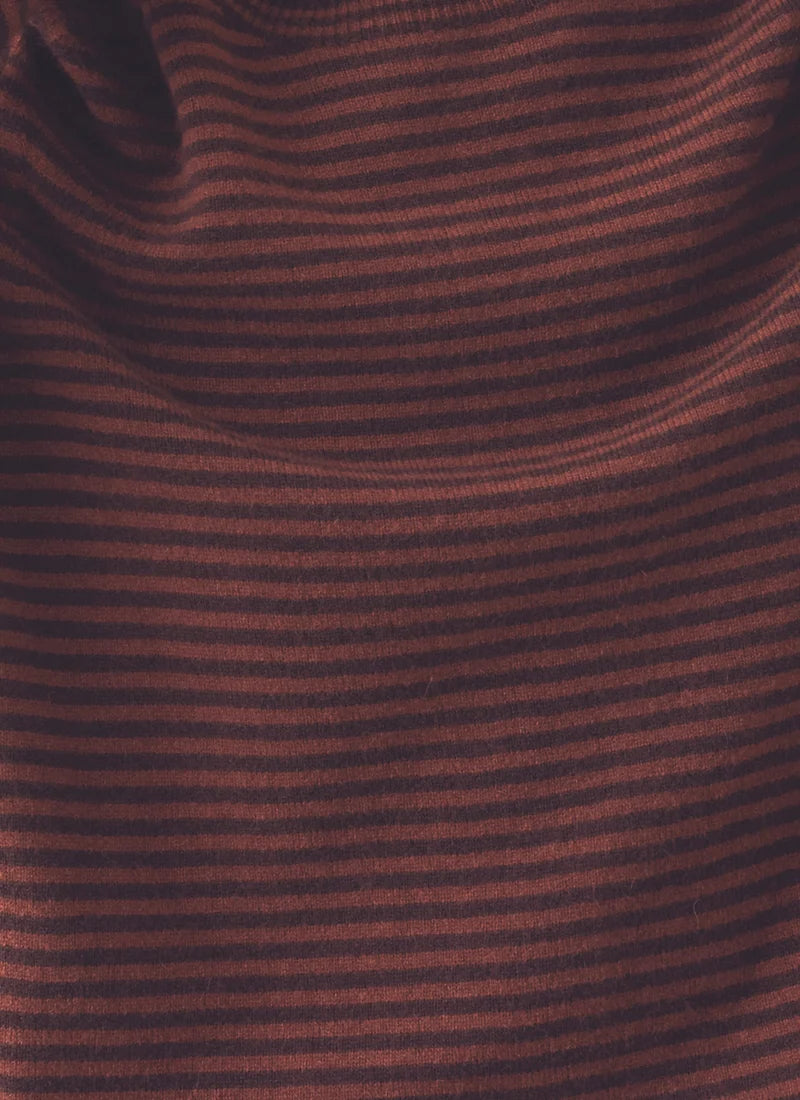 TOAST - Stripe Wool Cashmere Neat Sweater, Burgundy/Bordeaux