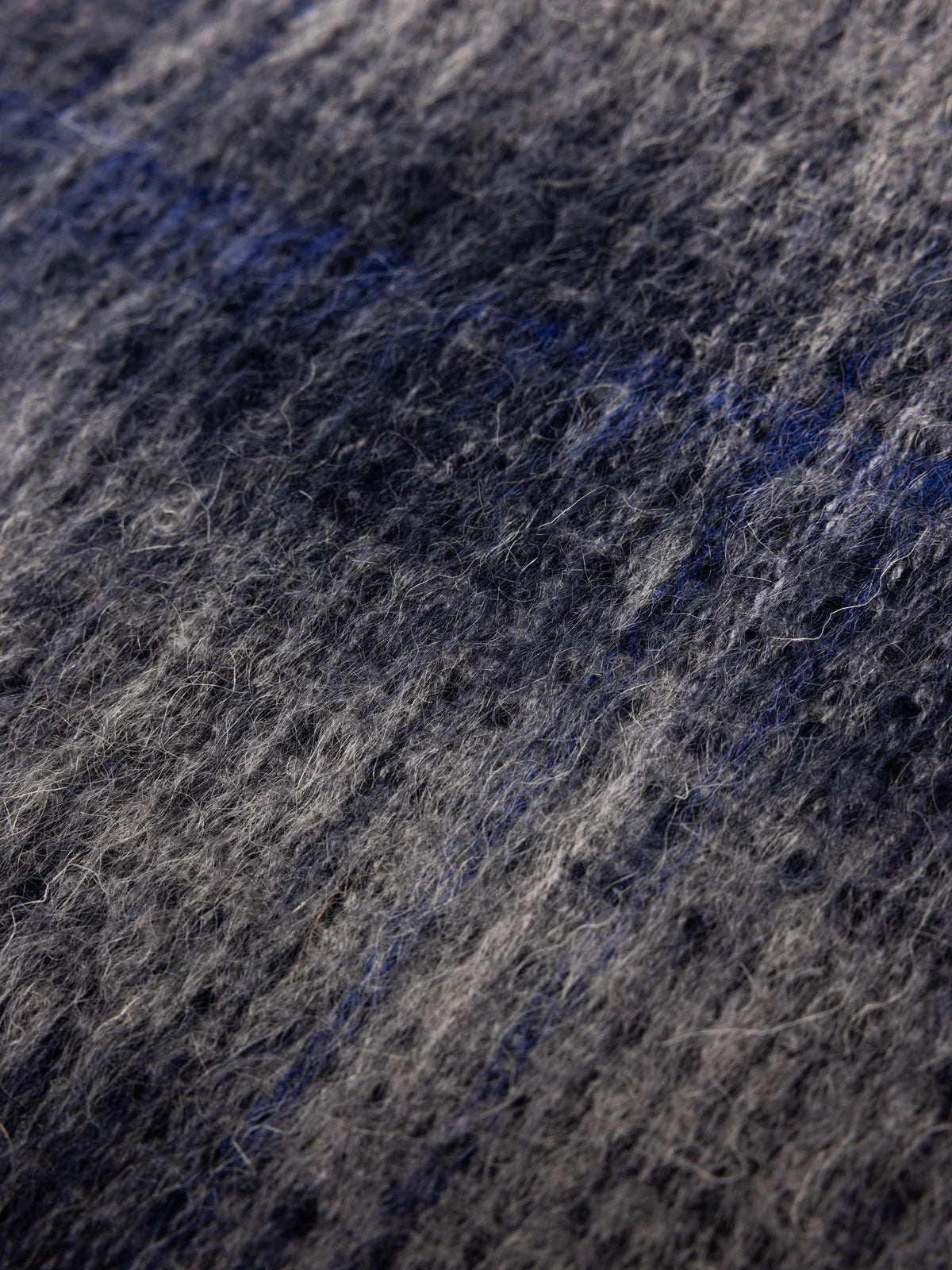 Kestin - Muir Brushed Scarf, Navy Check Mohair Blend