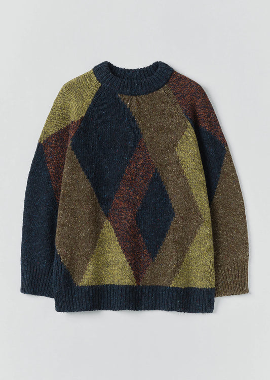 TOAST - Marled Argyle Blocked Sweater