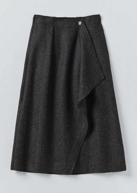 TOAST - Boiled Wool Twill Wrap Skirt
