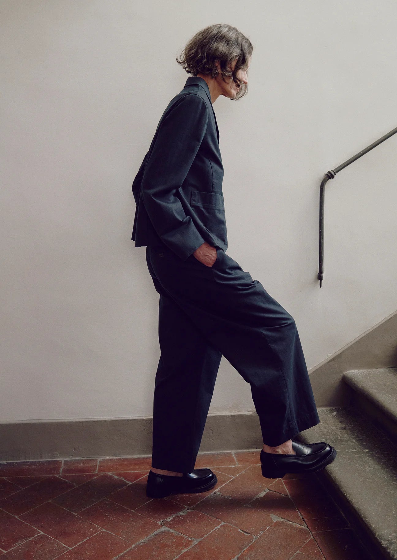 TOAST - Cotton Wool Herringbone Pleat Front Trouser