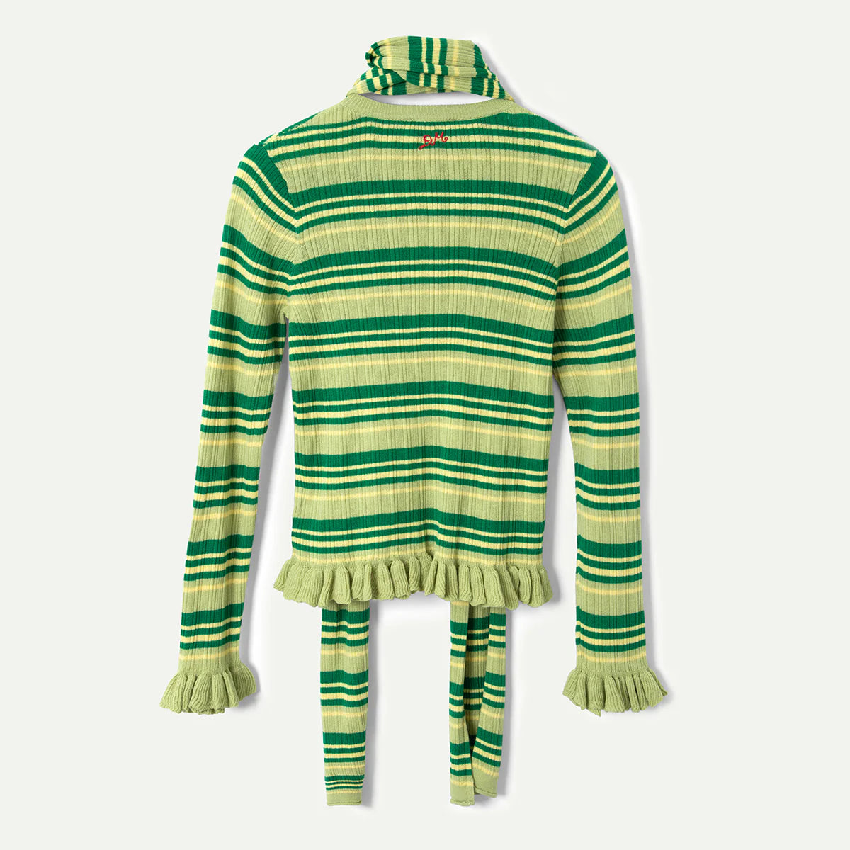 Damson Madder - Anelis Cardigan, Green Stripe