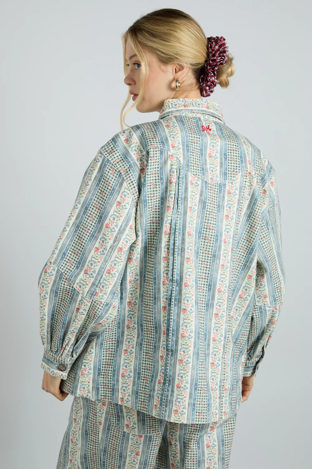 Folk Wadded Curve Gilet - Indigo Waffle