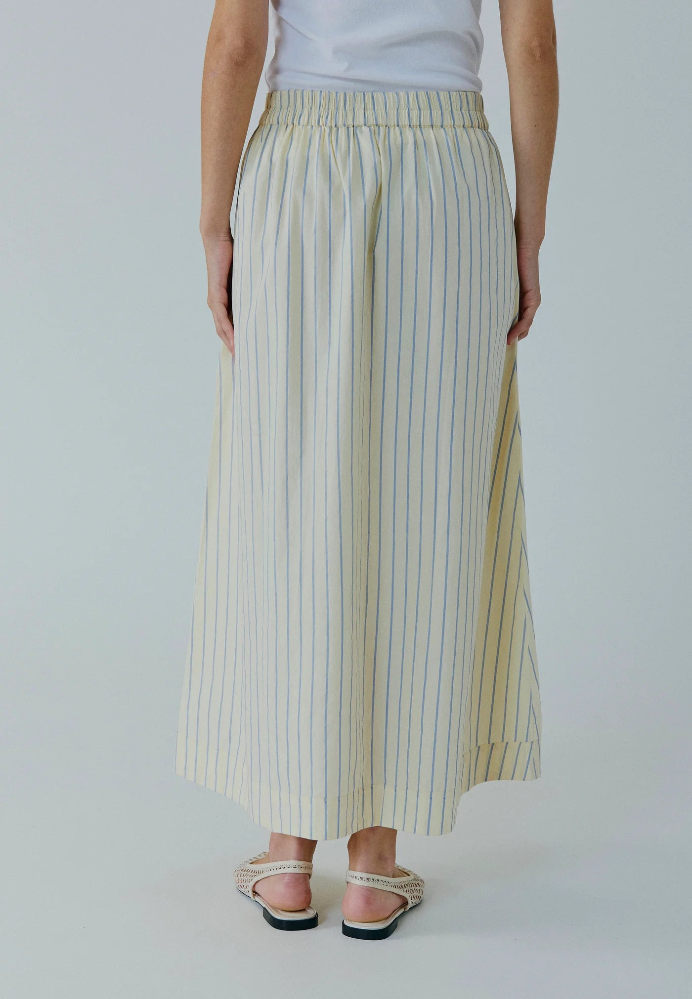NORR - Frikka Maxi Skirt, Light Yellow Stripe