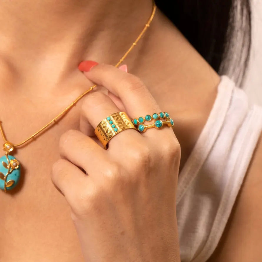 Gem Bazaar Buttoned Up Ring