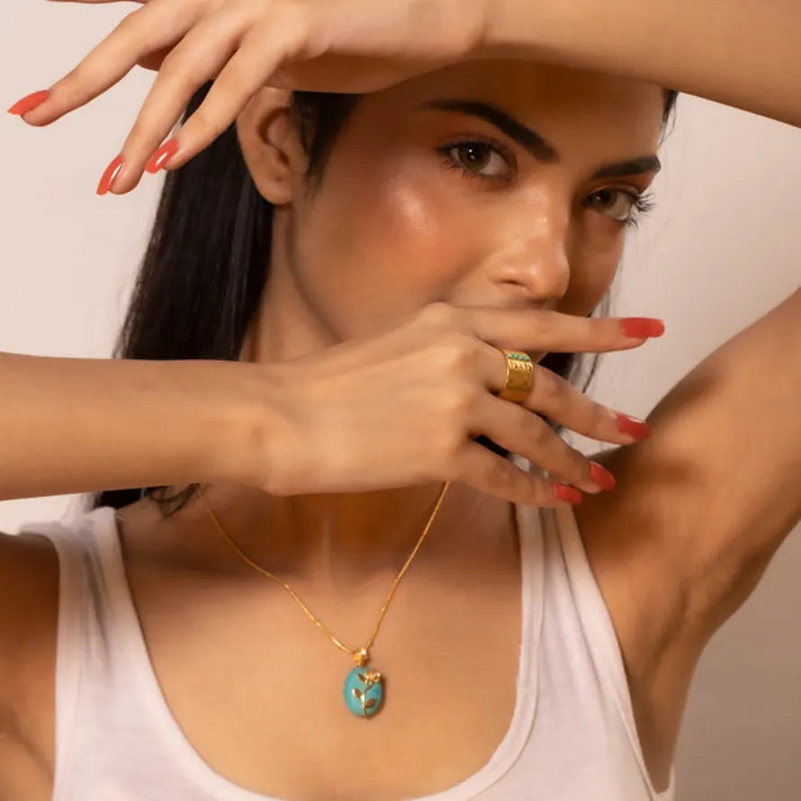 Gem Bazaar Buttoned Up Ring