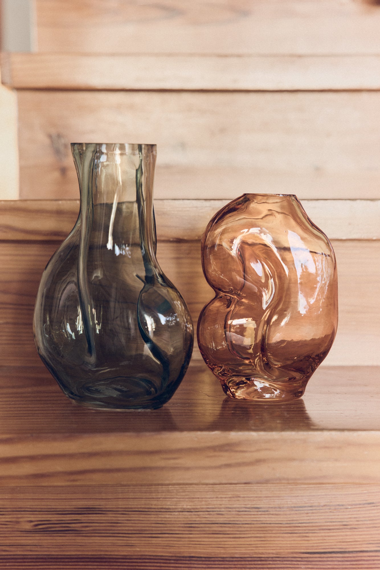 HKLIVING - Gleam Glass Vase, Olive