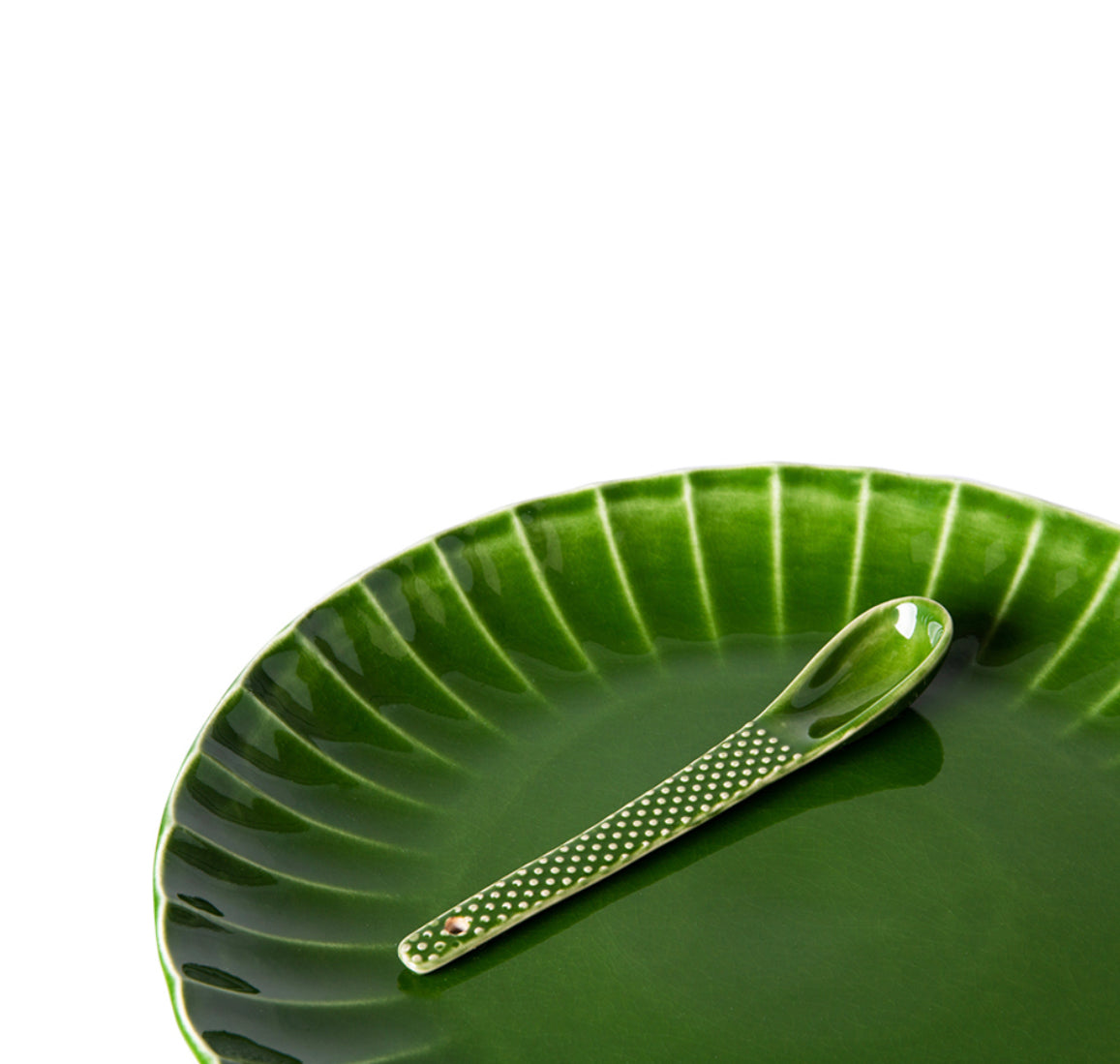 HKliving - The Emeralds - Textured Ceramic Spoons (set of 4) - Green