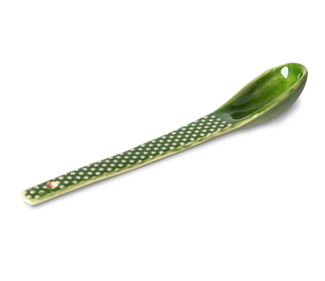 HKliving - The Emeralds - Textured Ceramic Spoons (set of 4) - Green