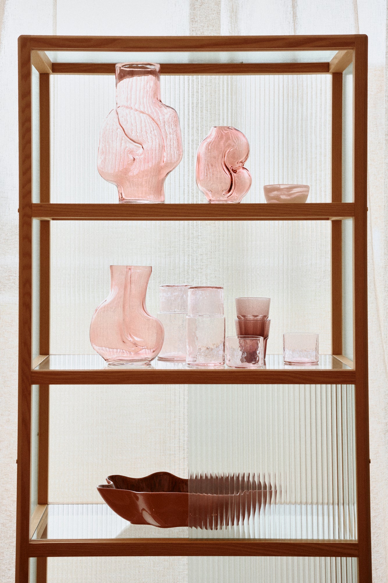HKLIVING - Gleam Glass Vase, Rose