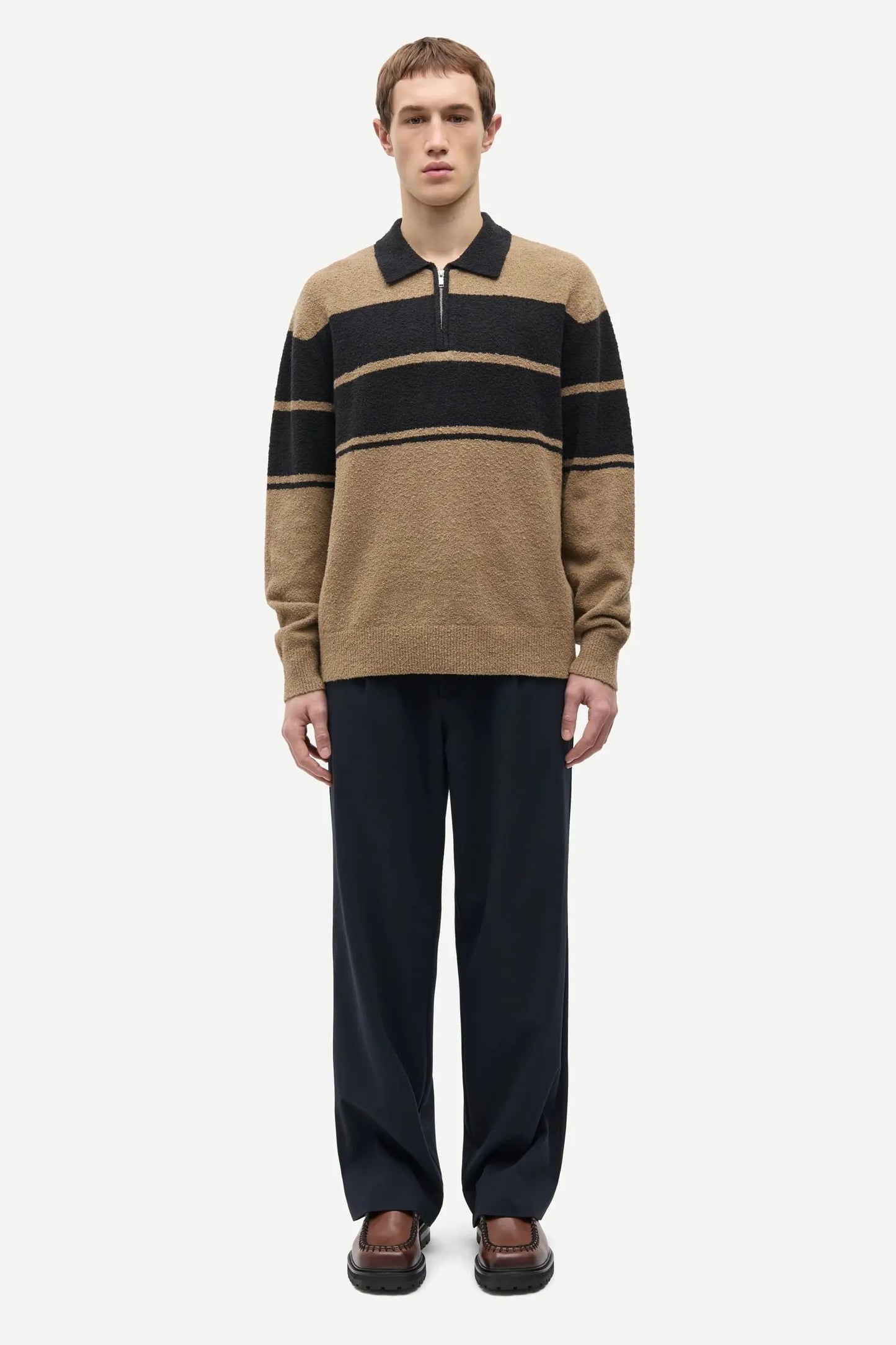 Samsøe Samsøe - Sanino Polo, Washed Black Stripe