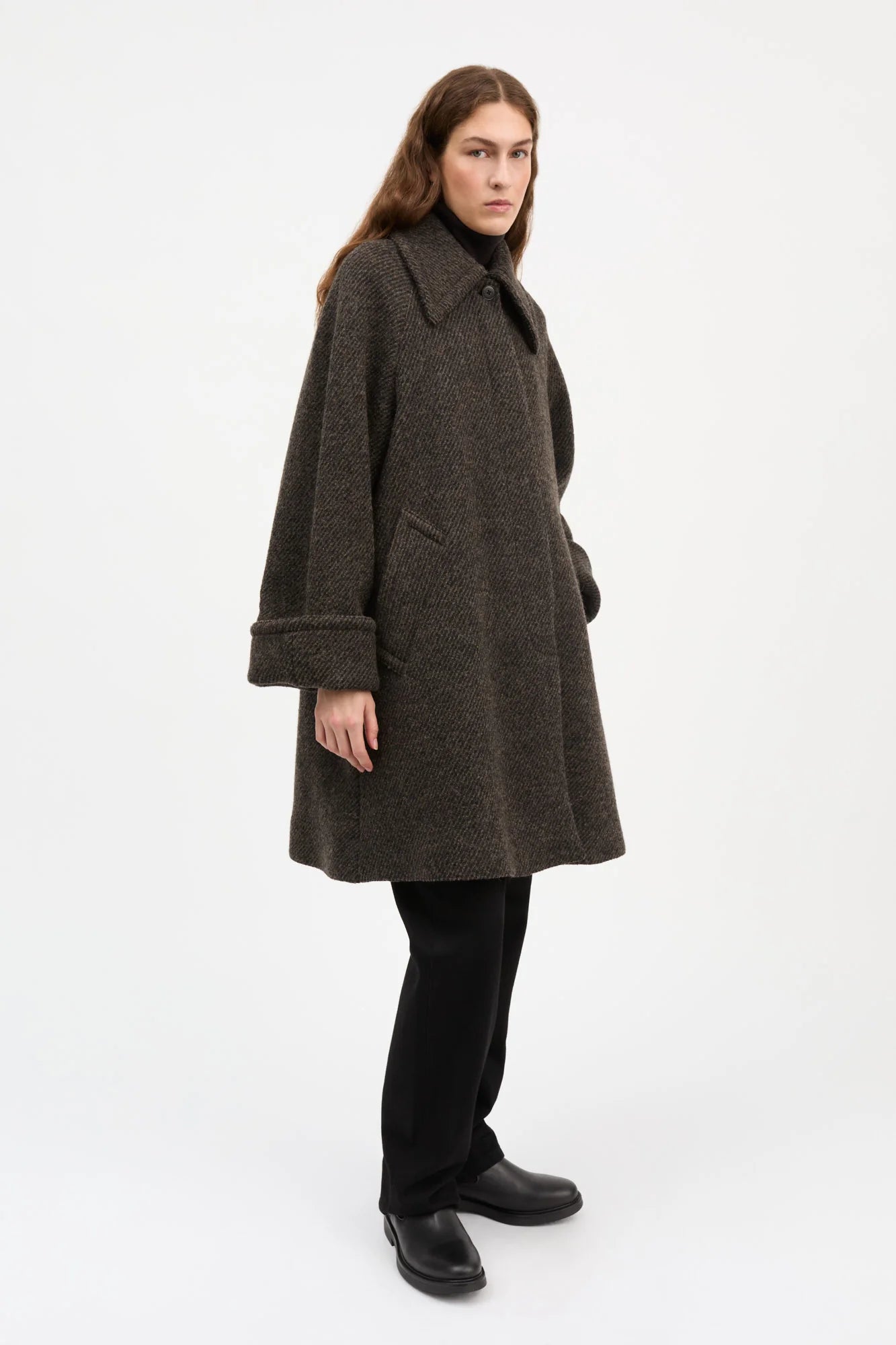 Skall Studio - Beate Coat, Brown/Black Twill