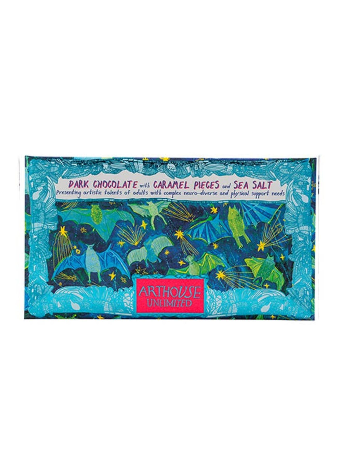 Arthouse Unlimited - Bat Mates, Dark Chocolate Bar with Caramel & Sea Salt