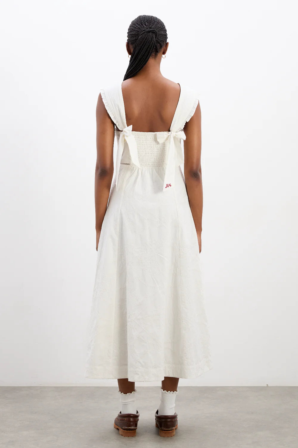 Damson Madder - Fan Fan Midi Dress - Patchwork Broderie