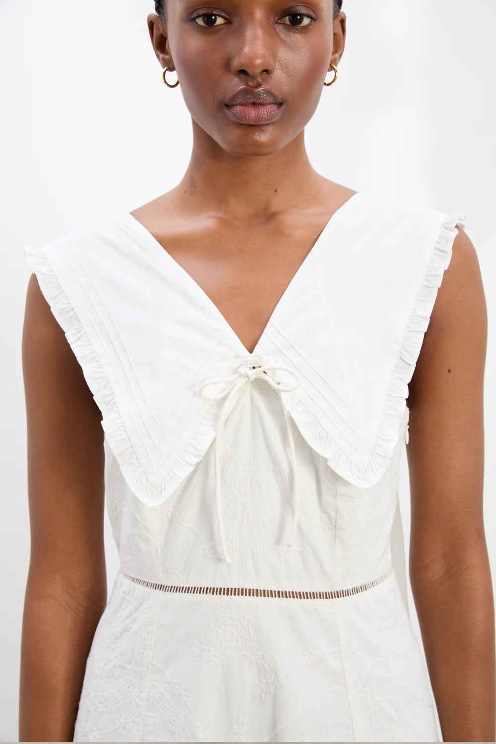 Damson Madder - Fan Fan Midi Dress - Patchwork Broderie