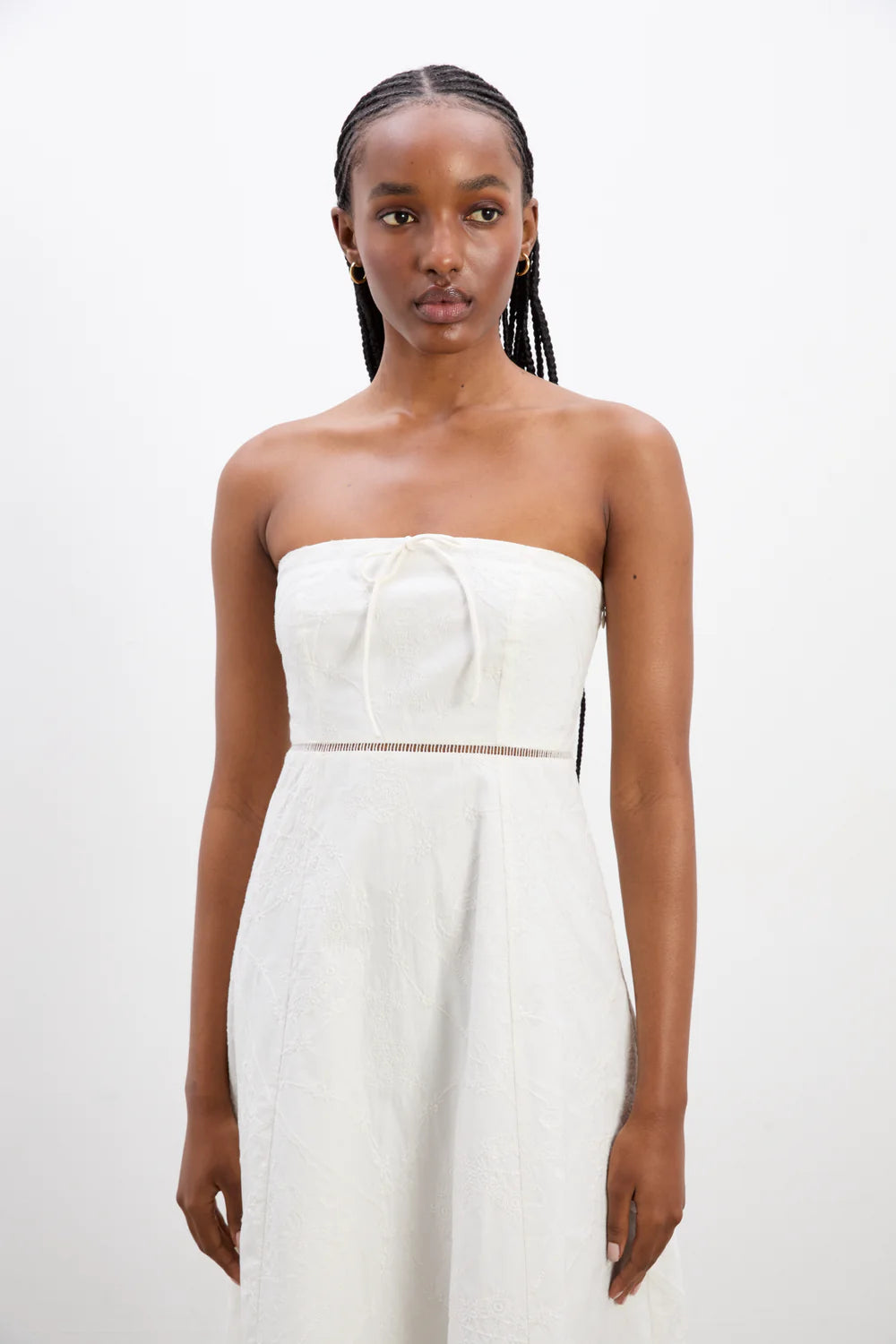 Damson Madder - Fan Fan Midi Dress - Patchwork Broderie