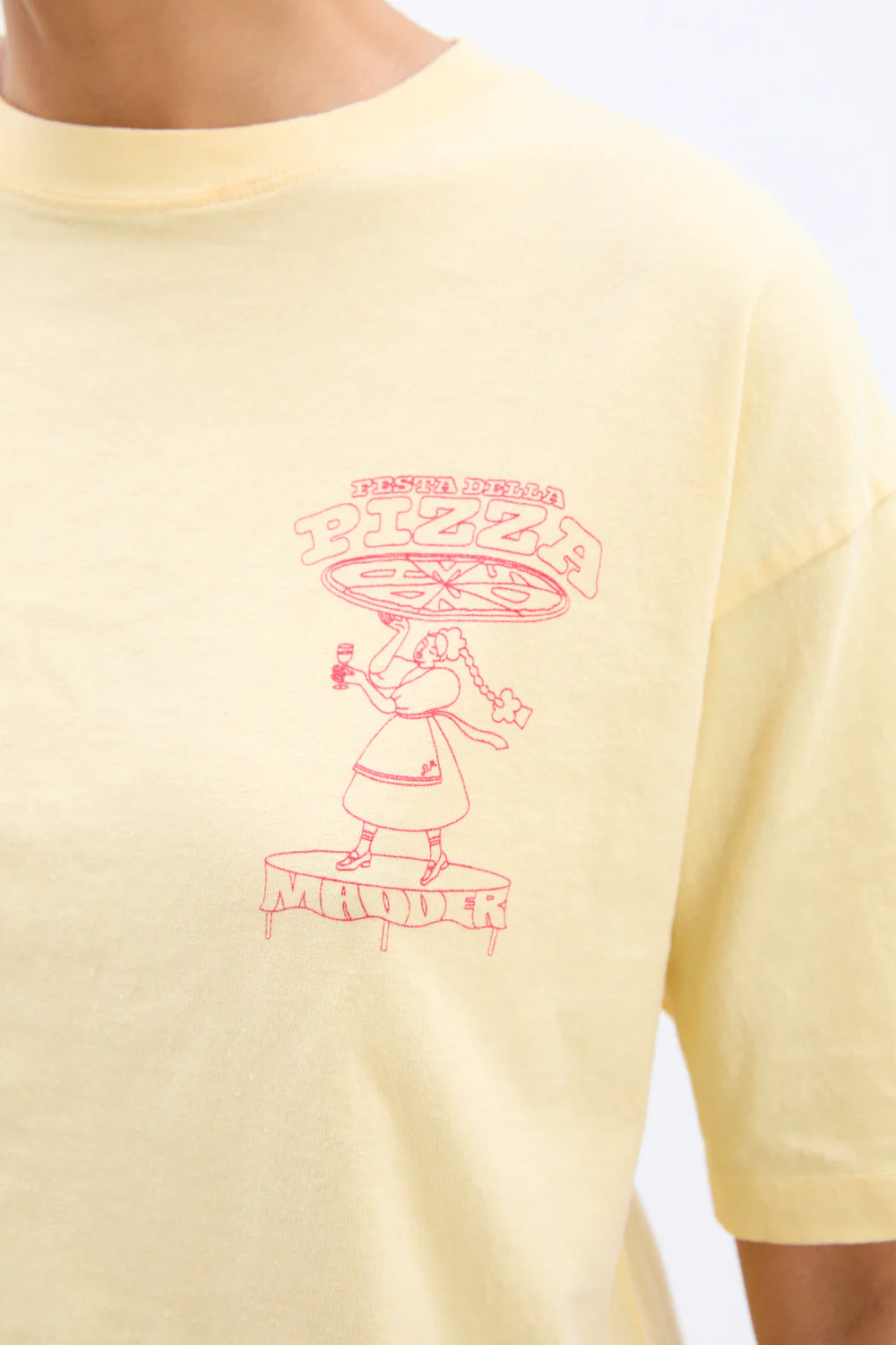 Damson Madder - Pizza Party Boyfriend Tee - Yellow