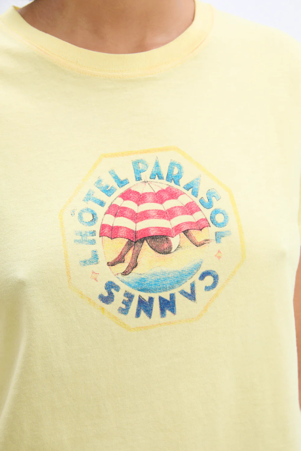 Damson Madder - Parasol Garment Dyed Shrunken Tee - Yellow