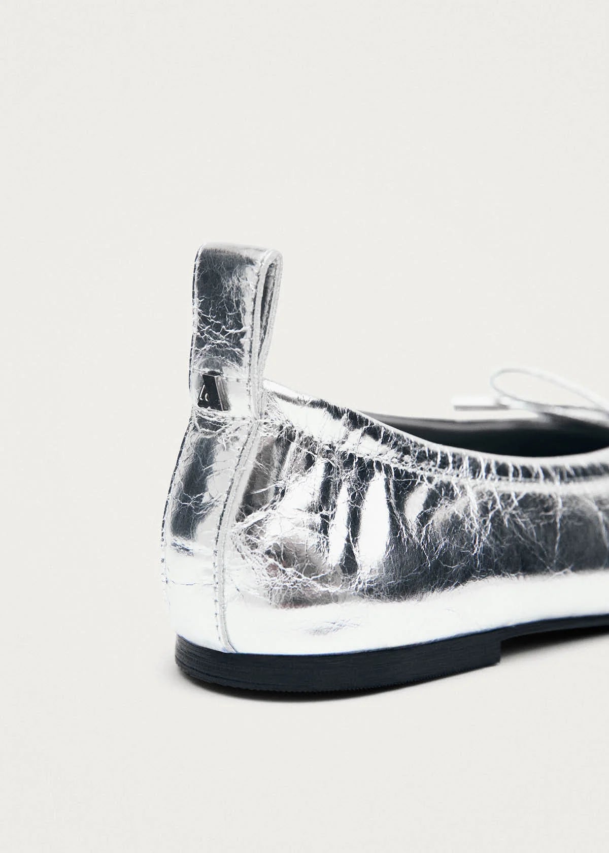 Alohas - Rosalind Shimmer Silver Leather Ballet Flat