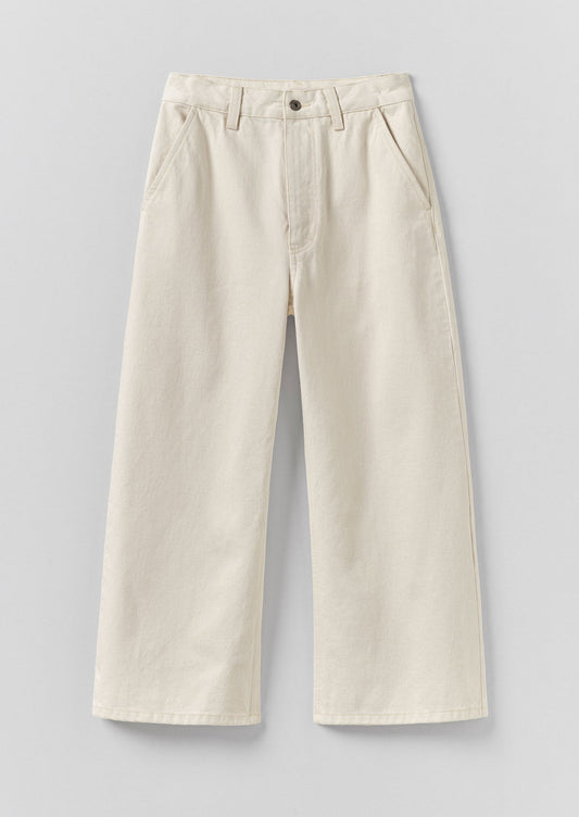TOAST - Relaxed Wide Leg Denim Trousers, Ecru