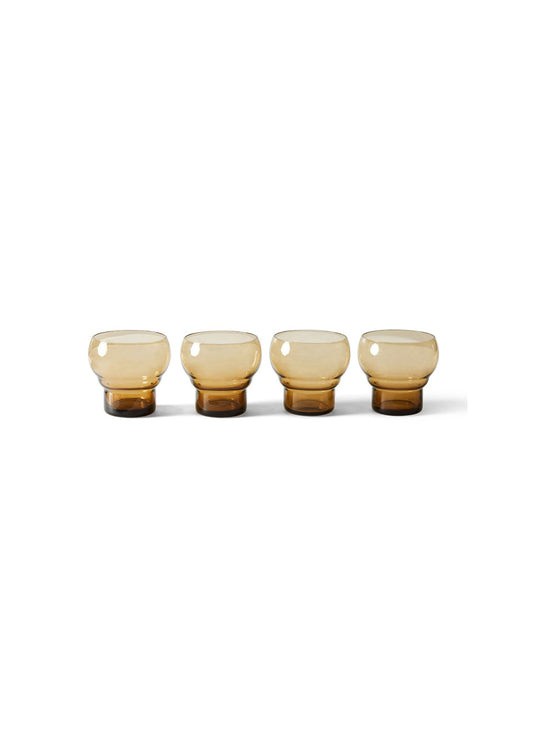 HKLIVING - 70s Glassware: Bulb Glasses, Amber (set of 4)