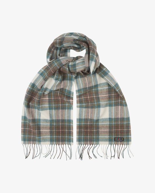 Uskees - Tartan Lambswool Scarf, Green