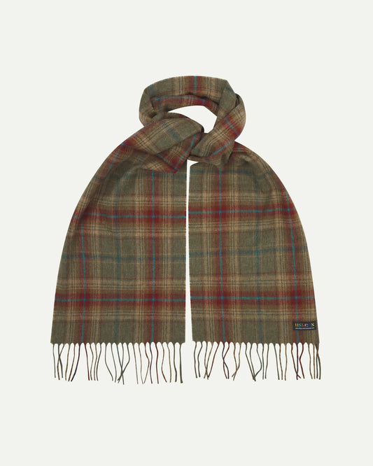 Uskees - 4013 Tartan Lambswool Scarf, Clay