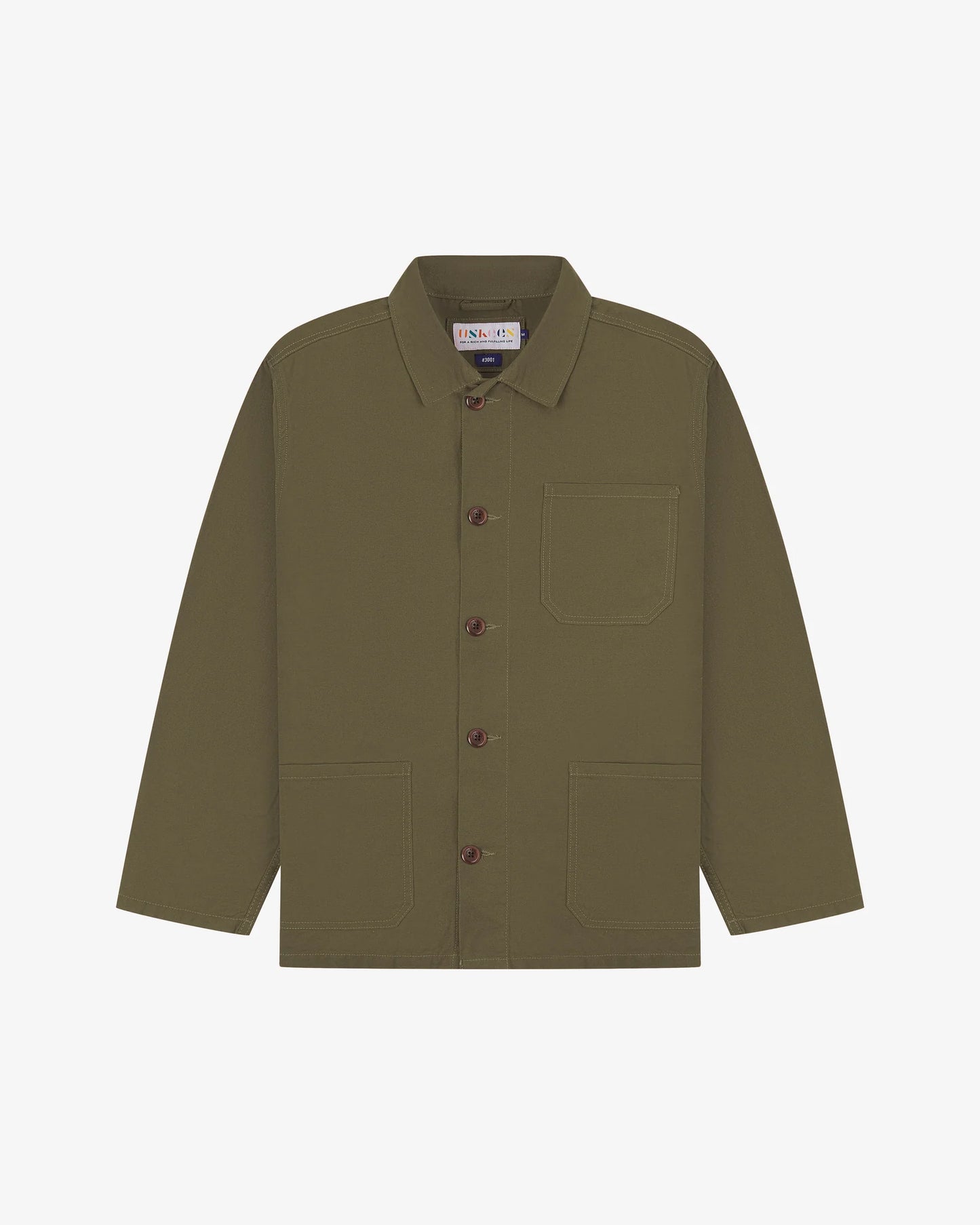 Uskees - 3001 Buttoned Overshirt Cotton, Dark Taupe