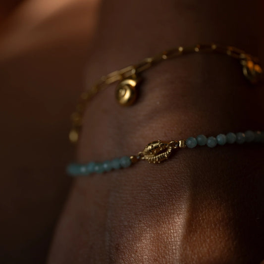 Rachel Entwistle - Amazonite Mini Bracelet, Gold Tourmaline