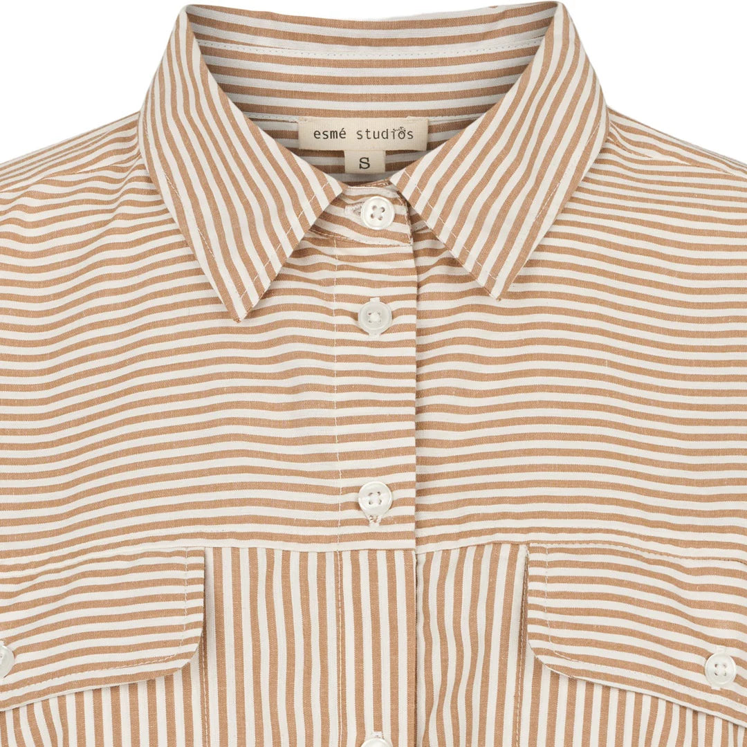 Esmé Studios - Hella Shirt, Brown Stripe