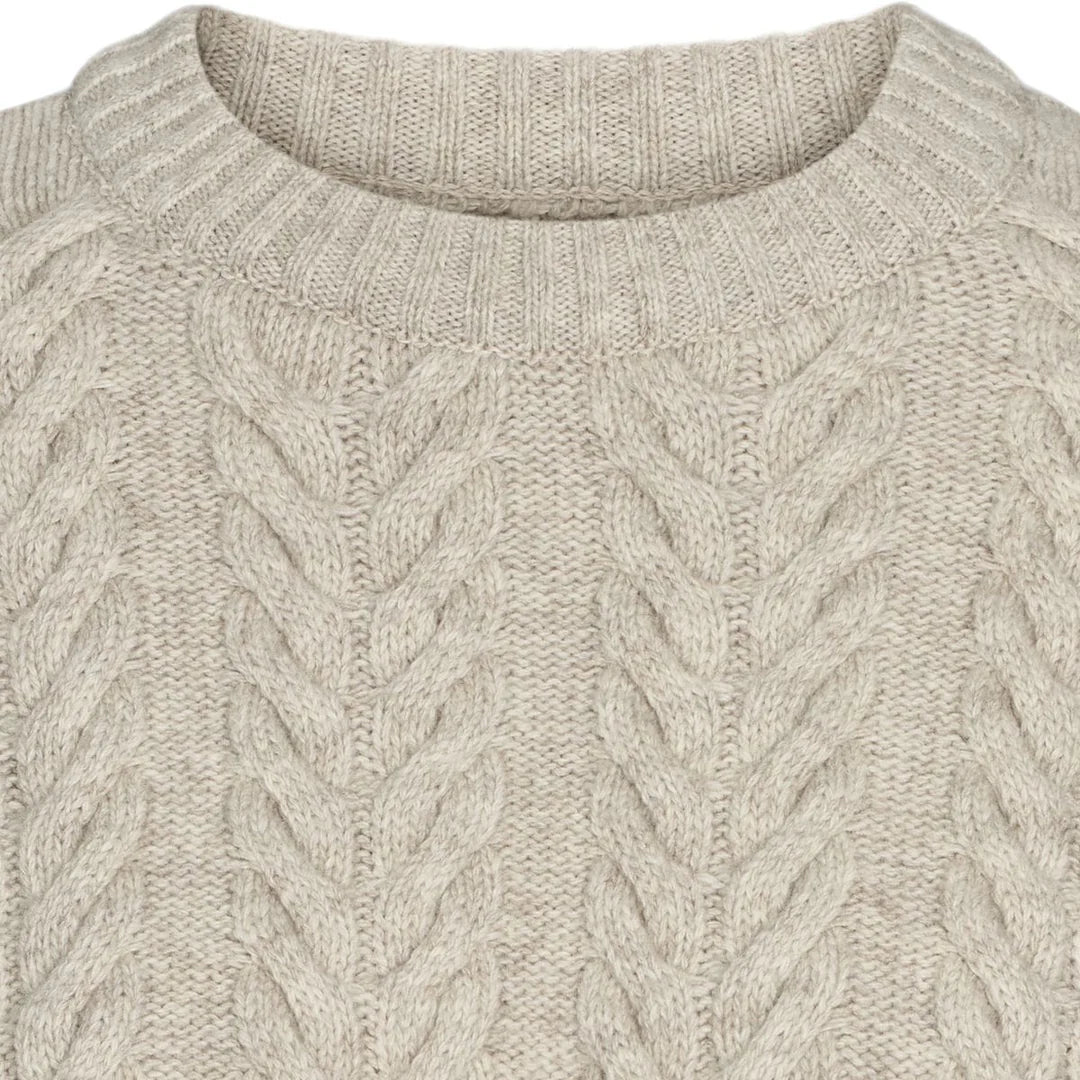 Esmé Studios - Elida O-Neck Knit, Sand Melange