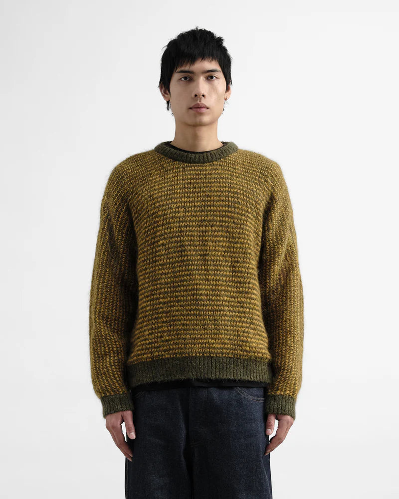 YMC - Black Palm Knit, Yellow/Green