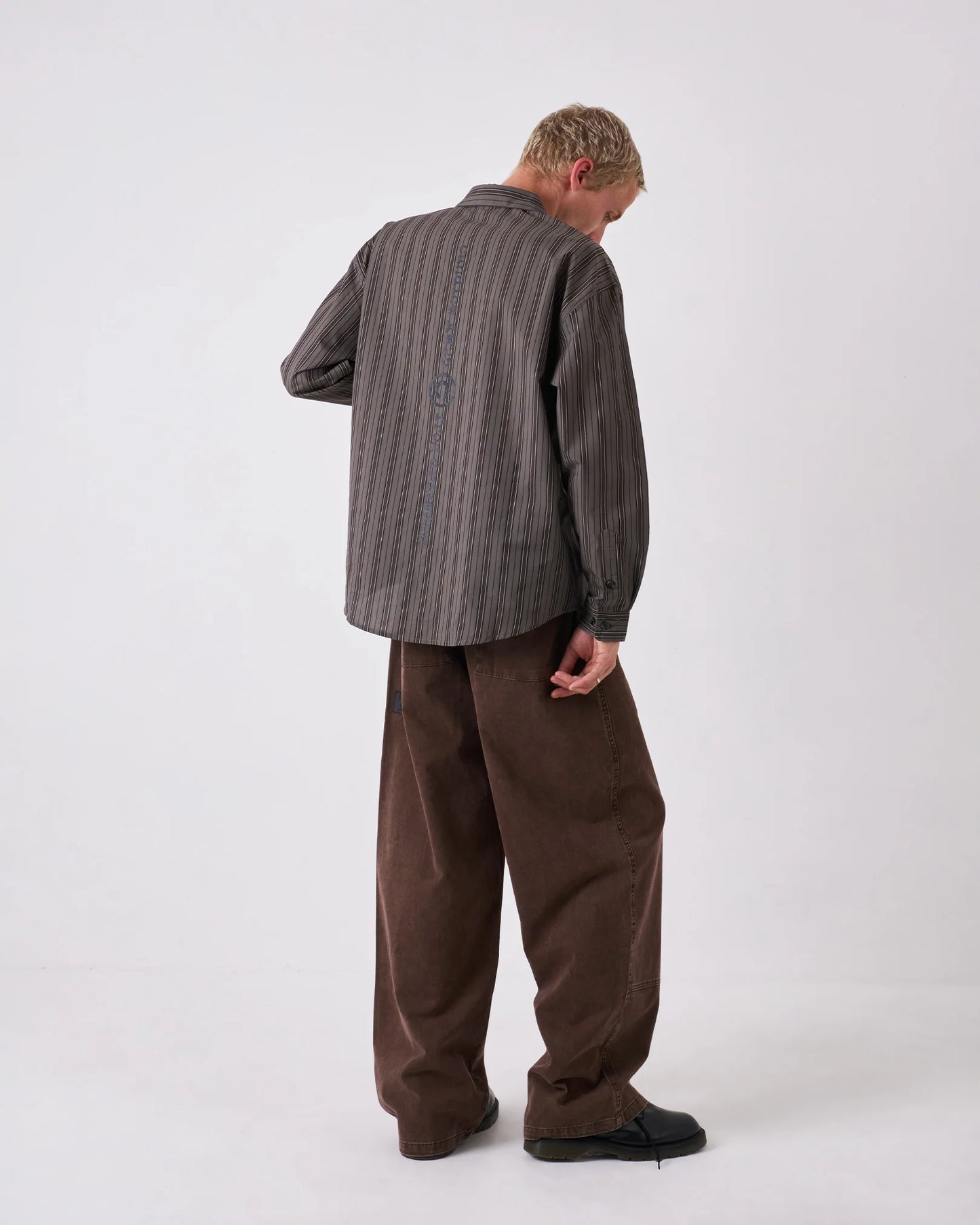 CANDICE - Washed Pleated Pants, Brown