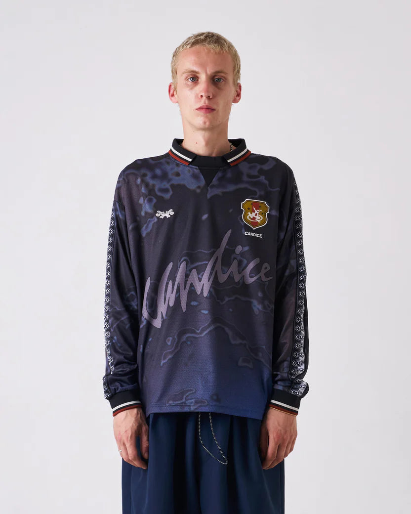 CANDICE - Frog Dreaming Long Sleeve Jersey, Black/Blue