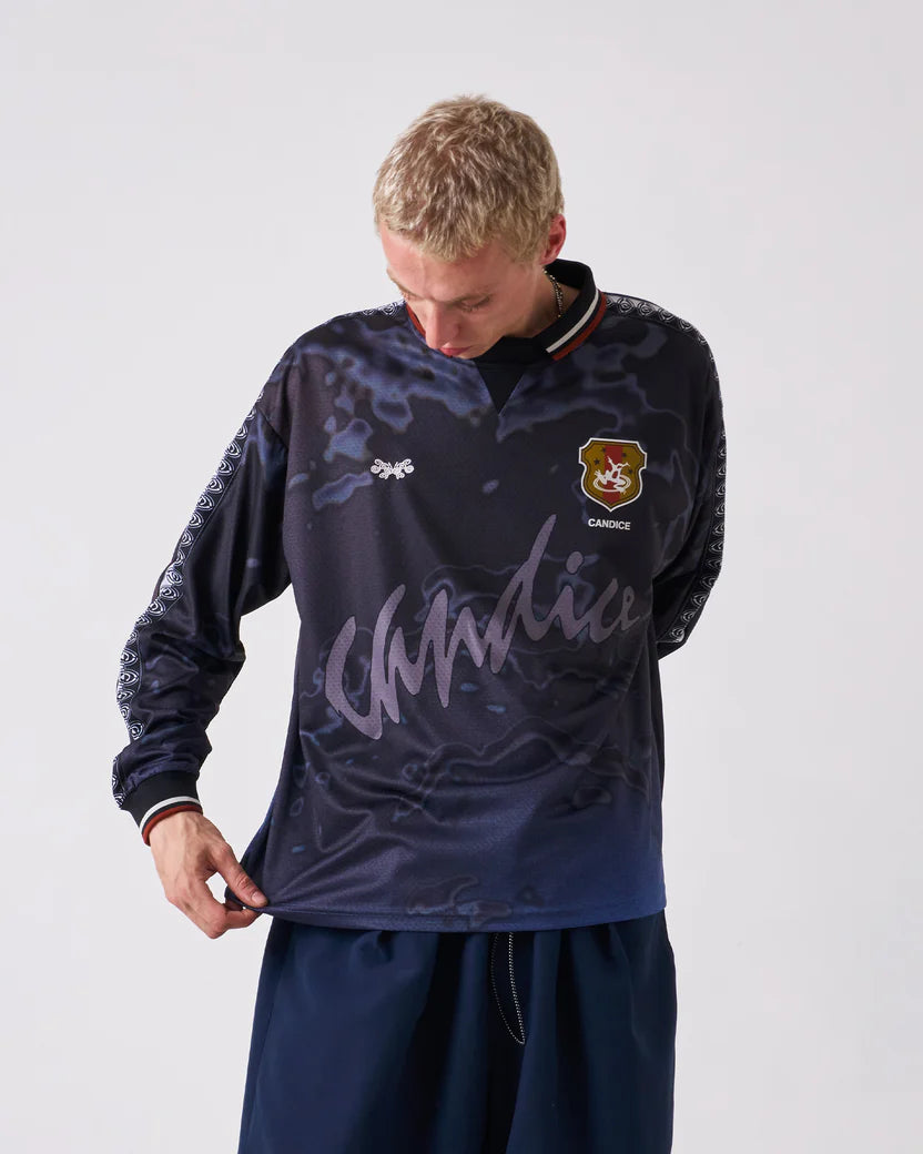 CANDICE - Frog Dreaming Long Sleeve Jersey, Black/Blue