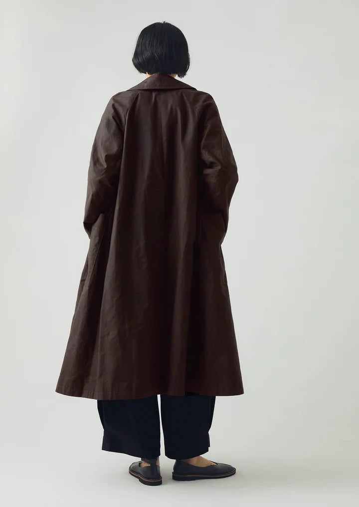 TOAST - Frankie Waxed Cotton Ragan Coat, Chocolate