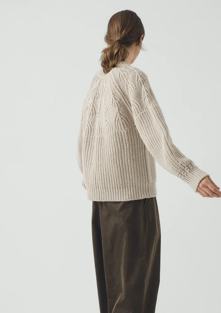 TOAST - Fan Stitch Wool Cotton Sweater
