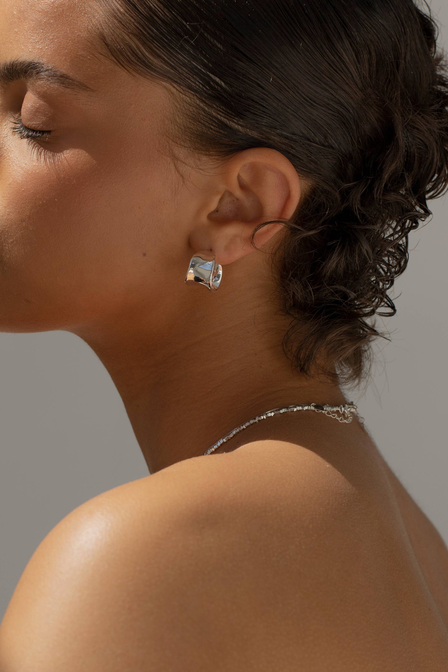 Arctic Fox & Co. - Silver Irregular Molten Hoop Earrings - Eos