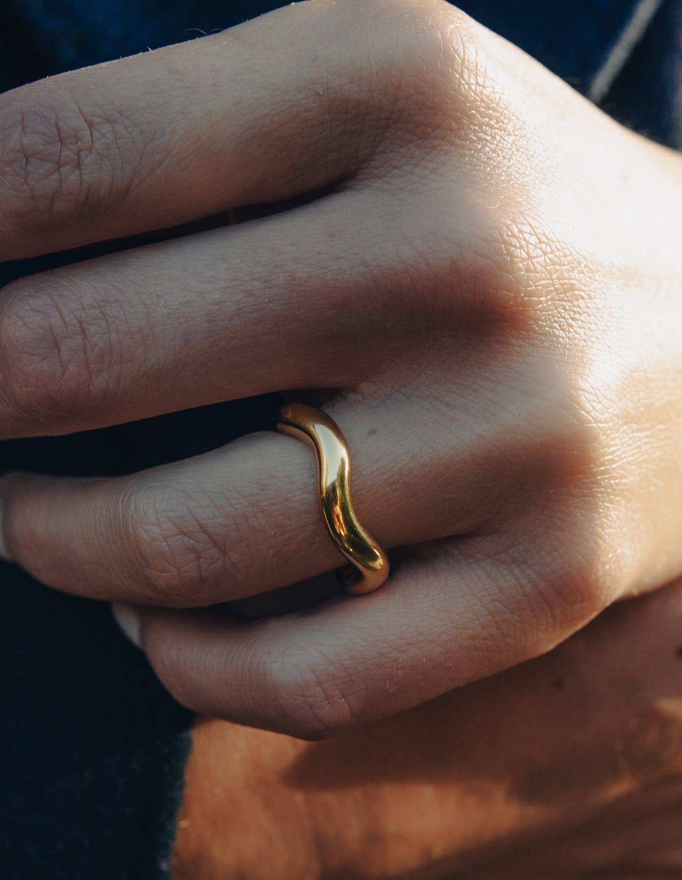 Nordic Muse - Gold Chunky Irregular Band Ring