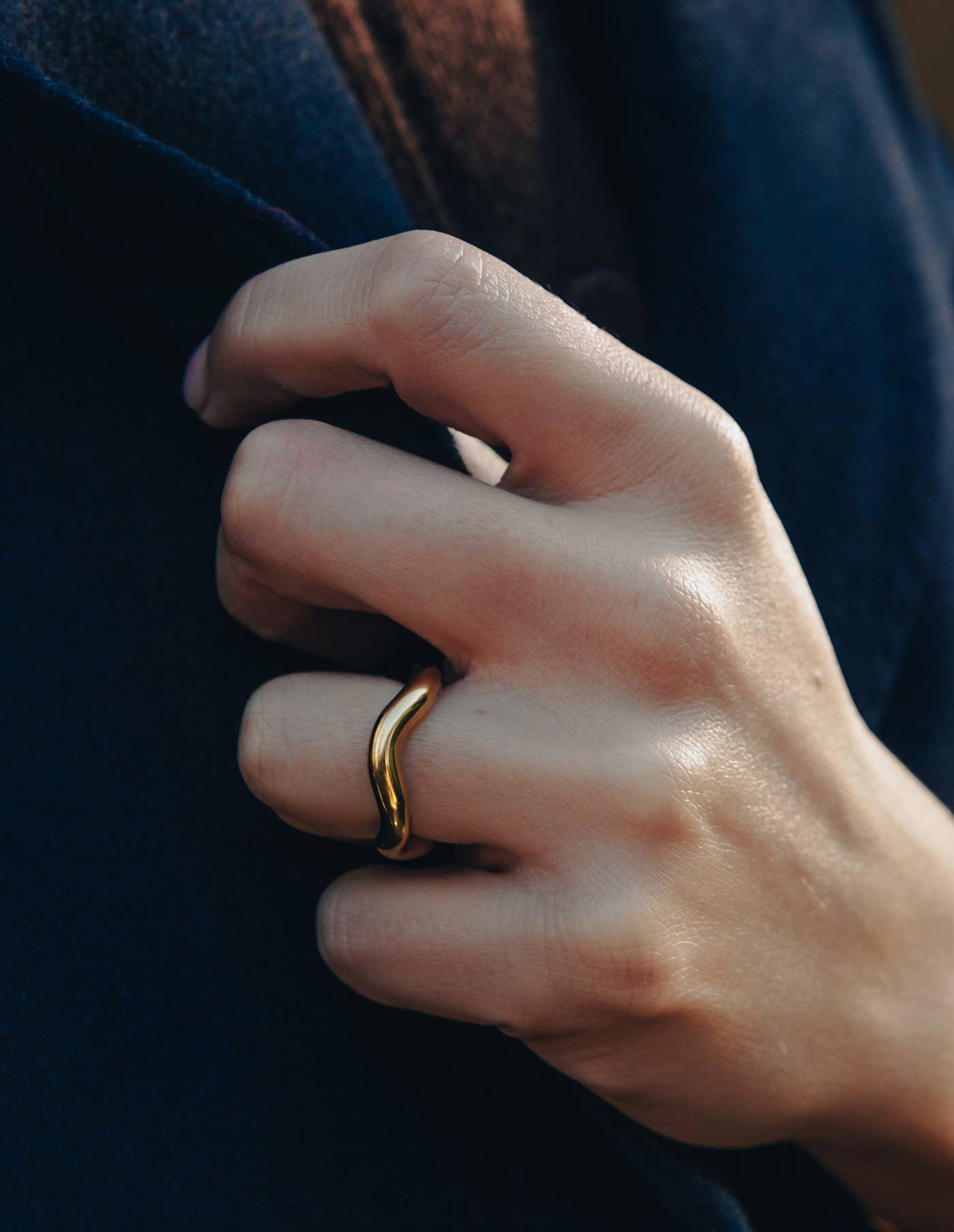Nordic Muse - Gold Chunky Irregular Band Ring