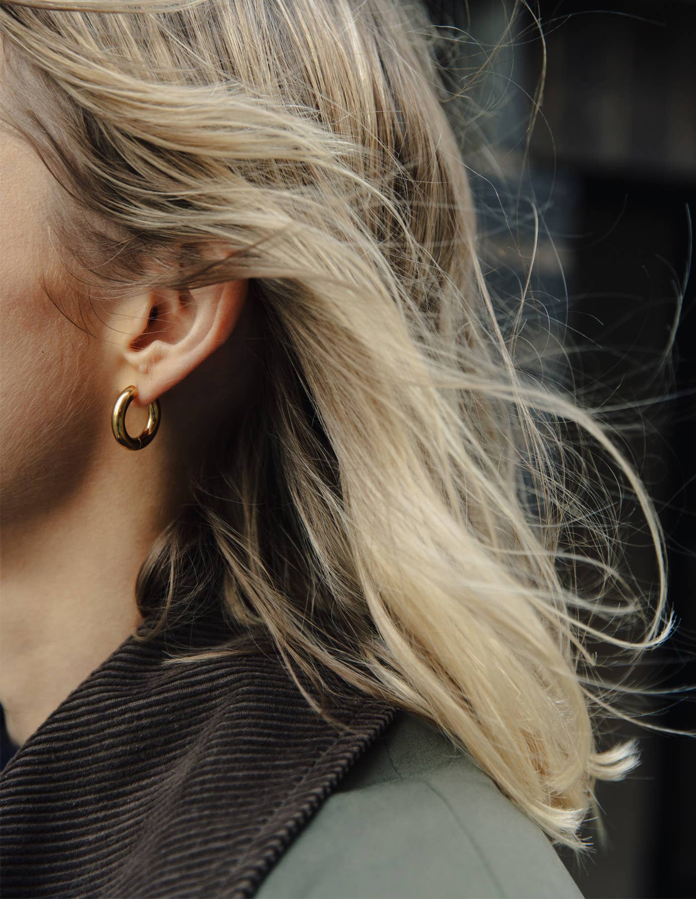 Nordic Muse - Gold Medium Bold Hoop Earrings