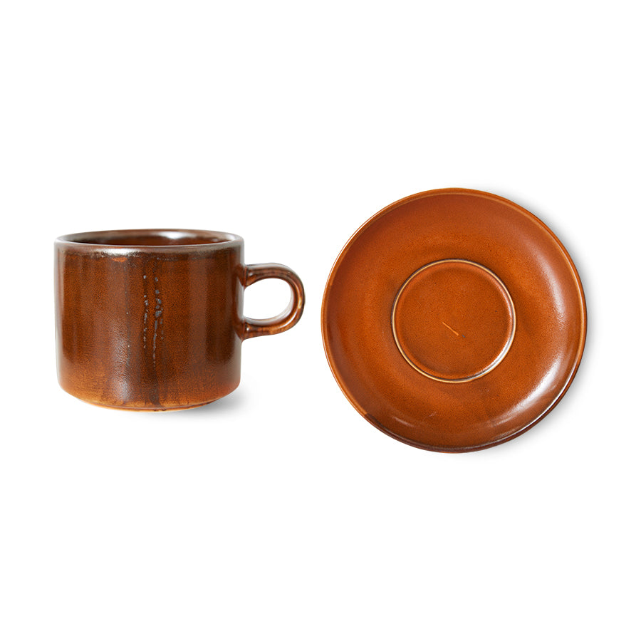 HKLIVING - Chef Ceramics: Cup and Saucer, Burned Orange